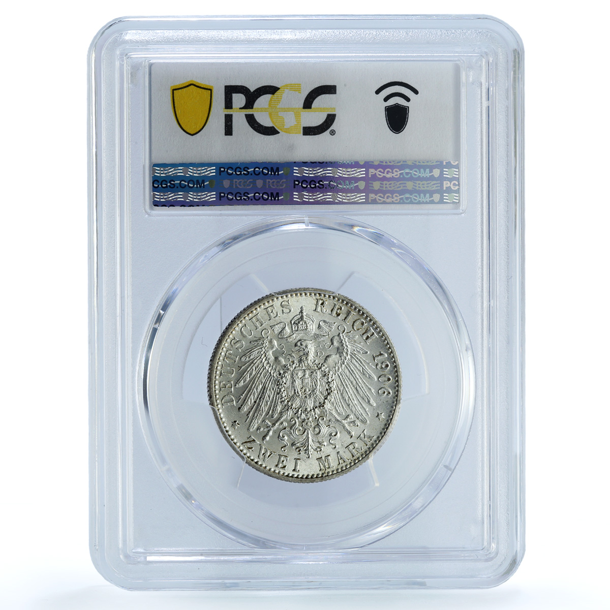 Germany Wurttemberg 2 mark Wilhelm II KM-631 J-174 MS 62 PCGS silver coin 1906 F Germany Wurttemberg 2 mark Wilhelm II KM-631 J-174 MS 62 PCGS silver coin 1906 F