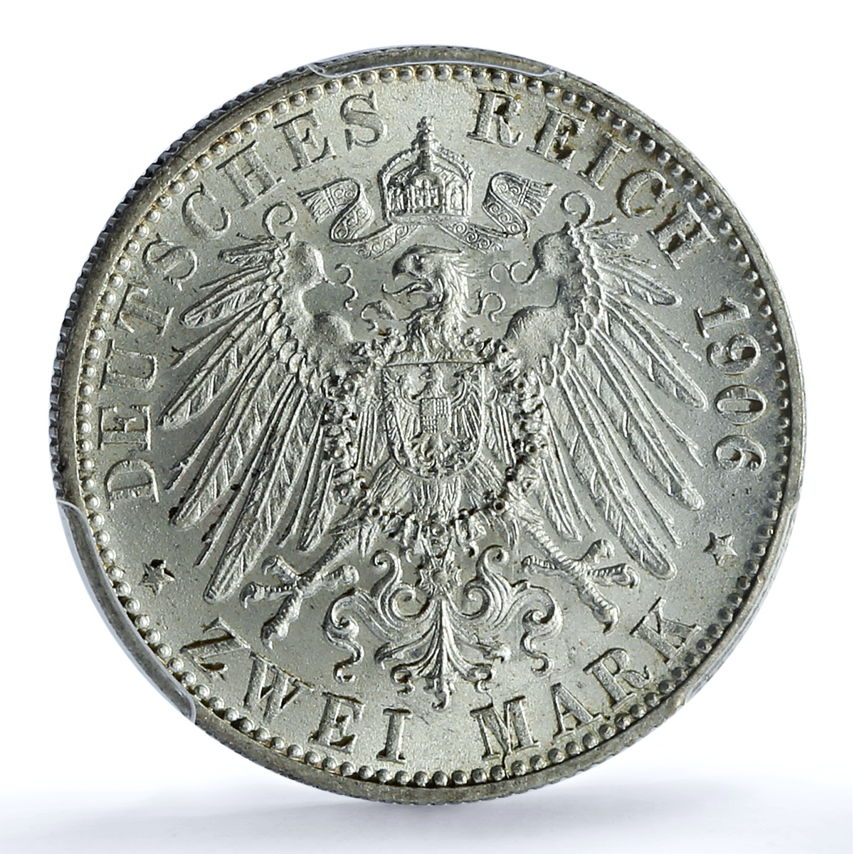 Germany Wurttemberg 2 mark Wilhelm II KM-631 J-174 MS 62 PCGS silver coin 1906 F Germany Wurttemberg 2 mark Wilhelm II KM-631 J-174 MS 62 PCGS silver coin 1906 F