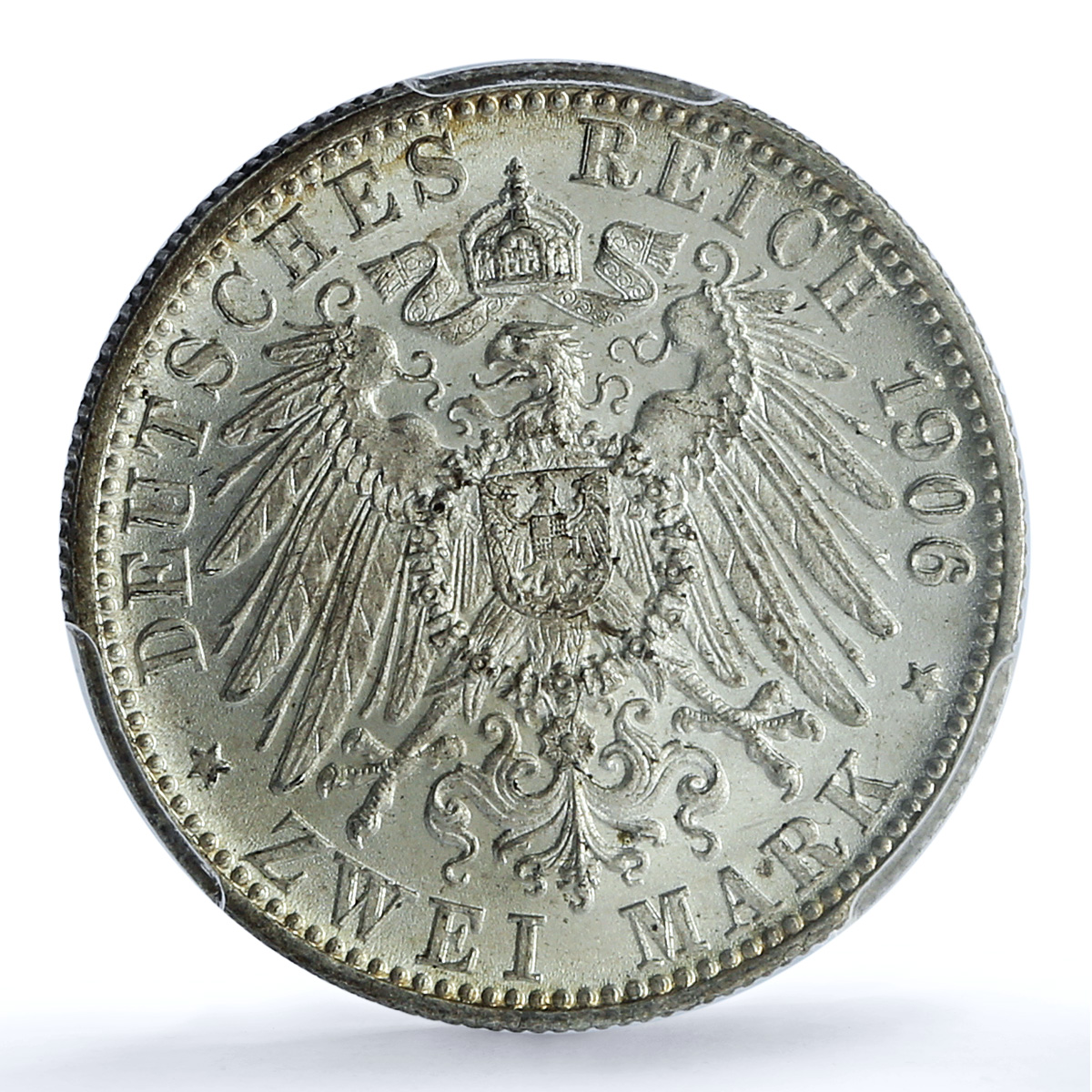 Germany Wurttemberg 2 mark Wilhelm II KM-631 J-174 MS 64 PCGS silver coin 1906 F Germany Wurttemberg 2 mark Wilhelm II KM-631 J-174 MS 64 PCGS silver coin 1906 F
