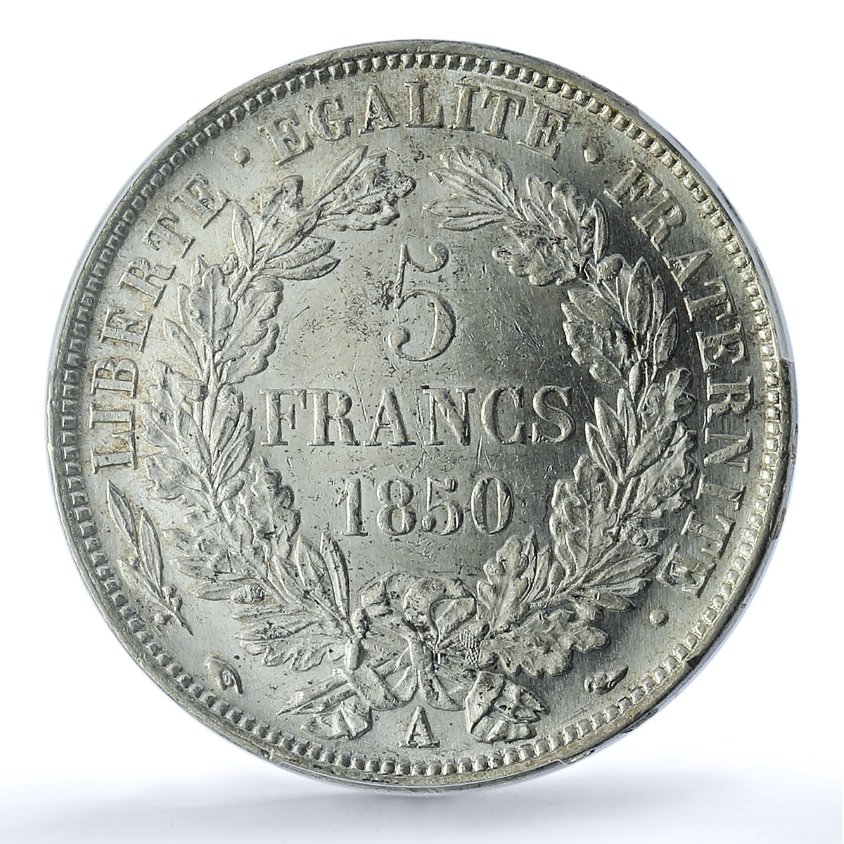 France 5 francs Second Republic KM-761 Gad-719 Ceres AU 58 PCGS silver 1850 A France 5 francs Second Republic KM-761 Gad-719 Ceres AU 58 PCGS silver 1850 A
