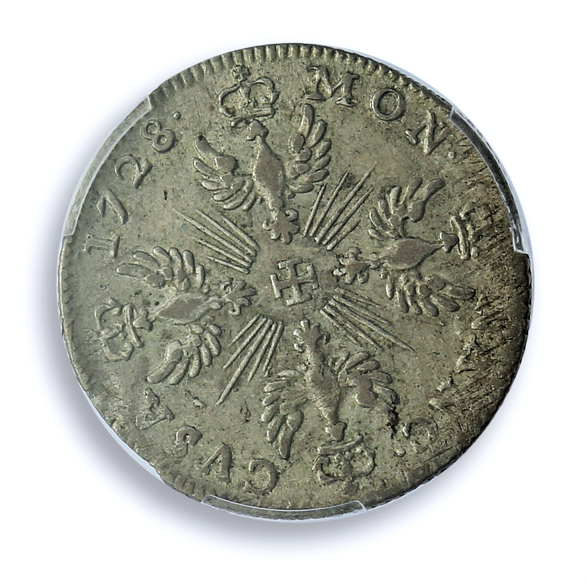 France Lorraine 12 sols Leopold I Bd-1584 AU 53 PCGS billon coin 1728 France Lorraine 12 sols Leopold I Bd-1584 AU 53 PCGS billon coin 1728