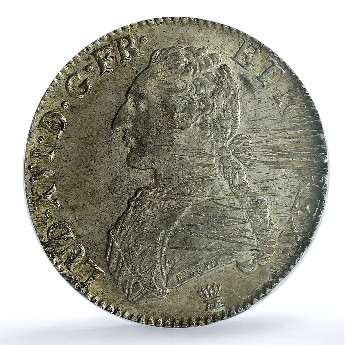 France 1 ecu Louis XVI KM-564.7 Gad-356 AU 55 PCGS silver coin 1791 I France 1 ecu Louis XVI KM-564.7 Gad-356 AU 55 PCGS silver coin 1791 I