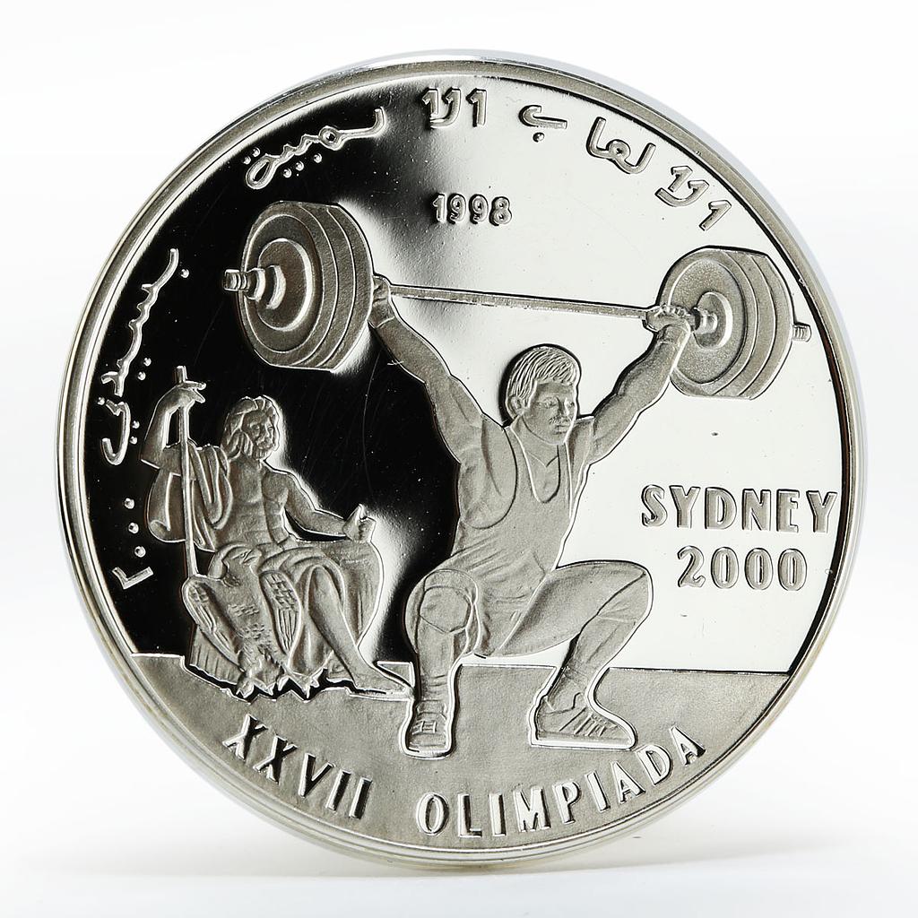 Sahrawi 1000 pesetas Sydney Olympics Weight Lifter silver coin 1998