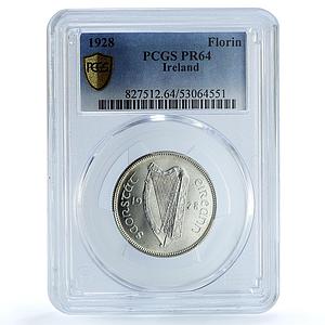 Ireland 2 shillings 1 florin Free State KM-7 Fish PR 64 PCGS silver coin 1928