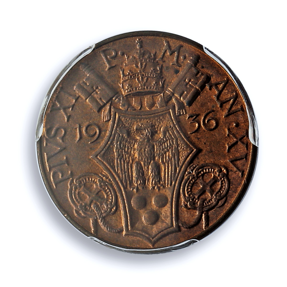 Vatican 10 centesimi Pius XI KM-2 Berman-3360 St. Peter MS 64 PCGS BN coin 1936 Vatican 10 centesimi Pius XI KM-2 Berman-3360 St. Peter MS 64 PCGS BN coin 1936