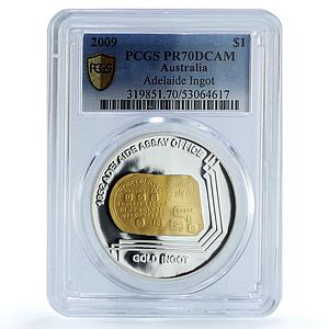 Australia 1 dollar 1852 Adelaide Gold Ingot PR 70 PCGS silver coin 2009
