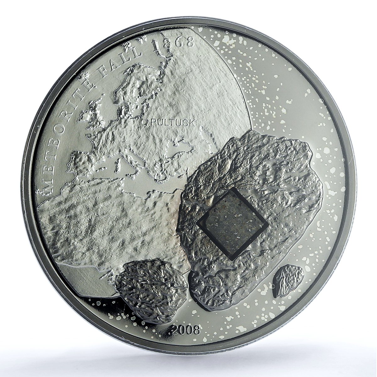Cook Islands 5 dollars Pultusk Meteorite KM-618 Space PR70 PCGS silver coin 2008 Cook Islands 5 dollars Pultusk Meteorite KM-618 Space PR70 PCGS silver coin 2008