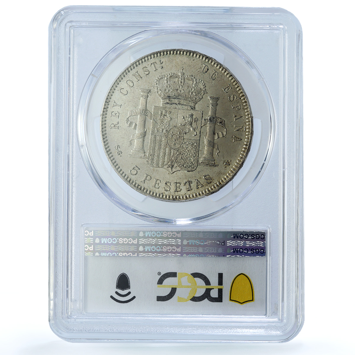 Spain 5 pesetas Alfonso XIII KM-707 Cal-28 MS 61 PCGS silver coin 1899 SG V Spain 5 pesetas Alfonso XIII KM-707 Cal-28 MS 61 PCGS silver coin 1899 SG V