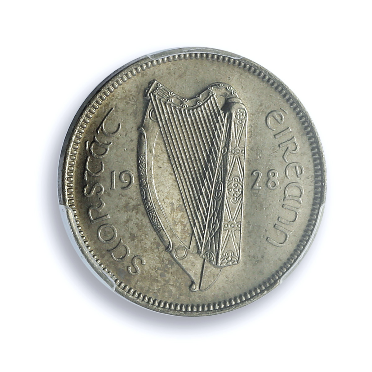 Ireland 1 reul 6 pingine pence Free State KM-5 Dog PR 66 PCGS nickel coin 1928 Ireland 1 reul 6 pingine pence Free State KM-5 Dog PR 66 PCGS nickel coin 1928