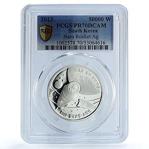 Korea South 50000 won Naro Rocket Launch Space PR 70 PCGS silver coin 2013