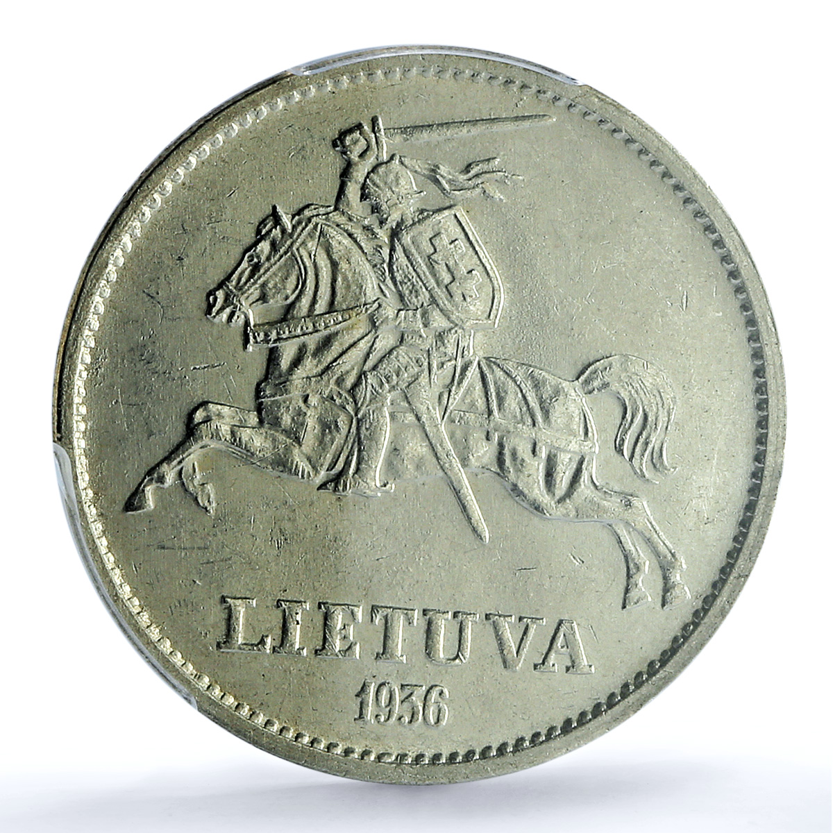 Lithuania 10 litu Republic KM-83 Vytautas MS 62 PCGS silver coin 1936 Lithuania 10 litu Republic KM-83 Vytautas MS 62 PCGS silver coin 1936