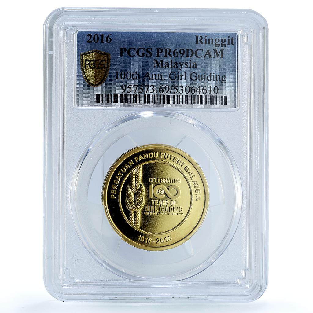 Malaysia 1 ringgit Girl Guiding KM-220 PR 69 PCGS copper coin 2016 Malaysia 1 ringgit Girl Guiding KM-220 PR 69 PCGS copper coin 2016