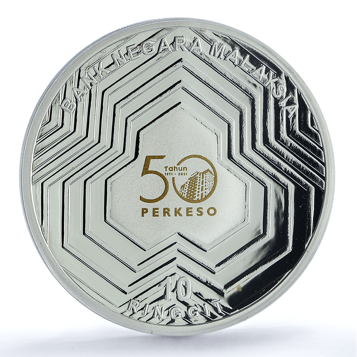 Malaysia 10 ringgit SOCSO Perkeso 50th Anniversary PR 69 PCGS silver coin 2021 Malaysia 10 ringgit SOCSO Perkeso 50th Anniversary PR 69 PCGS silver coin 2021