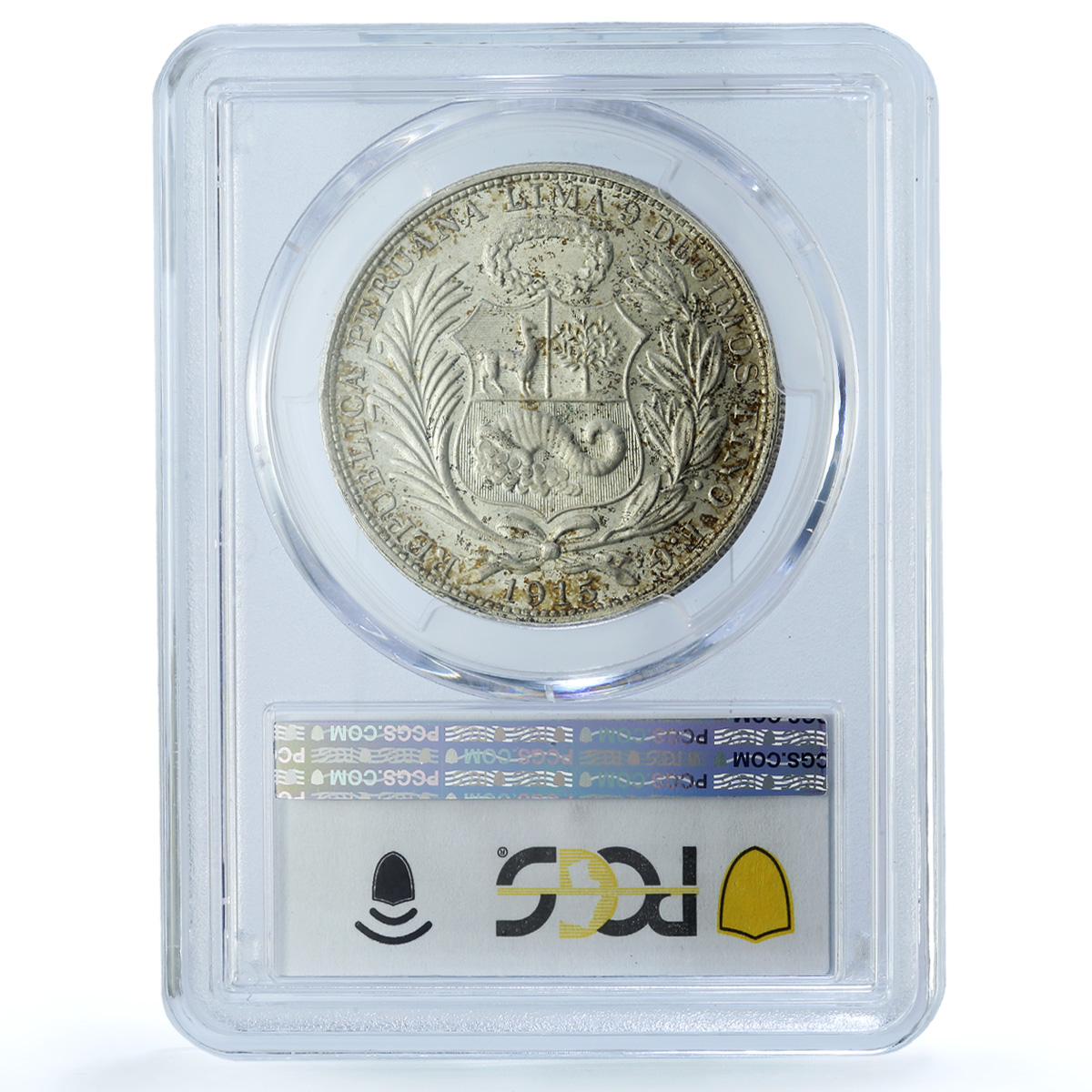 Peru 1 sol Republic KM-196.26 Seated Liberty MS 63 PCGS silver coin 1915 FG