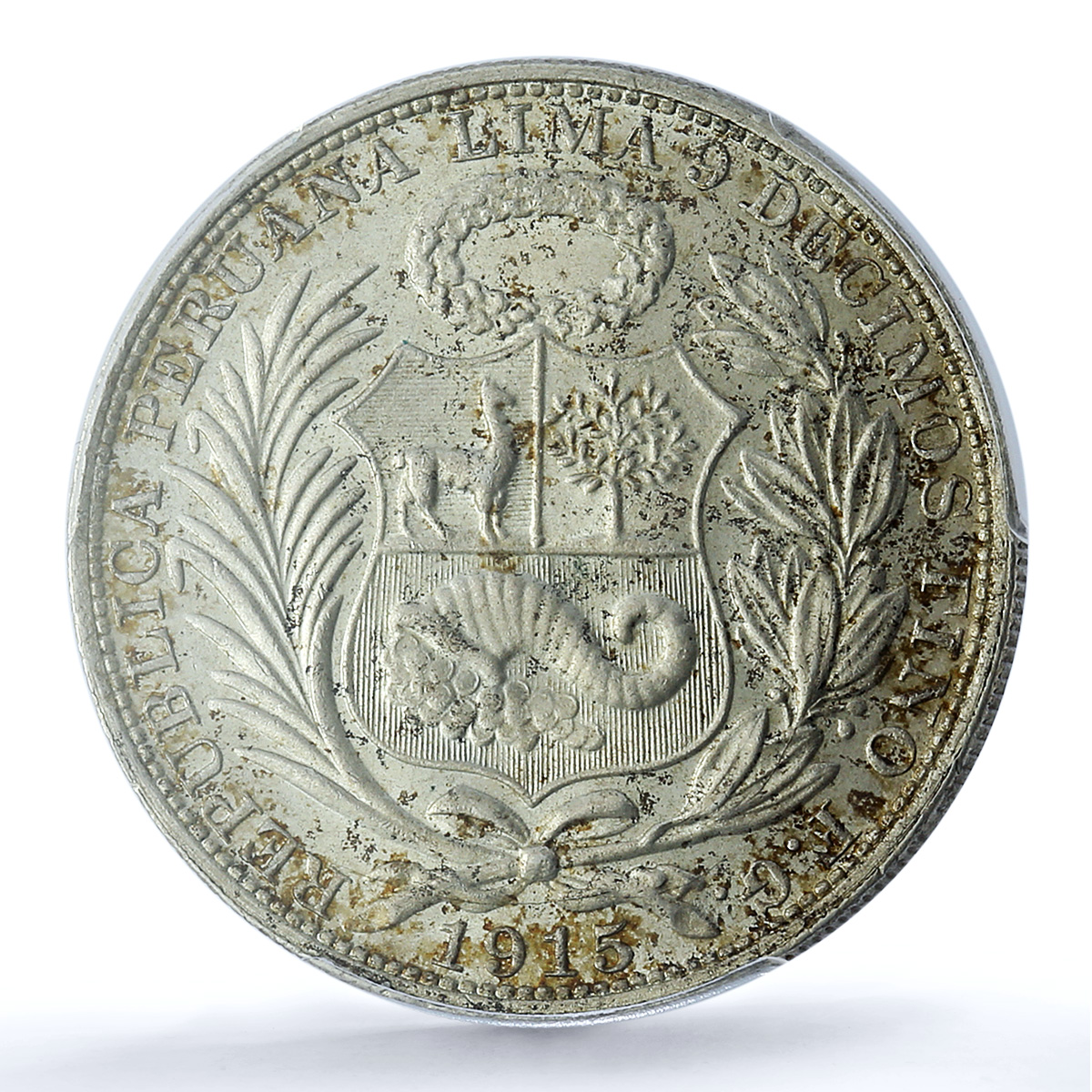 Peru 1 sol Republic KM-196.26 Seated Liberty MS 63 PCGS silver coin 1915 FG