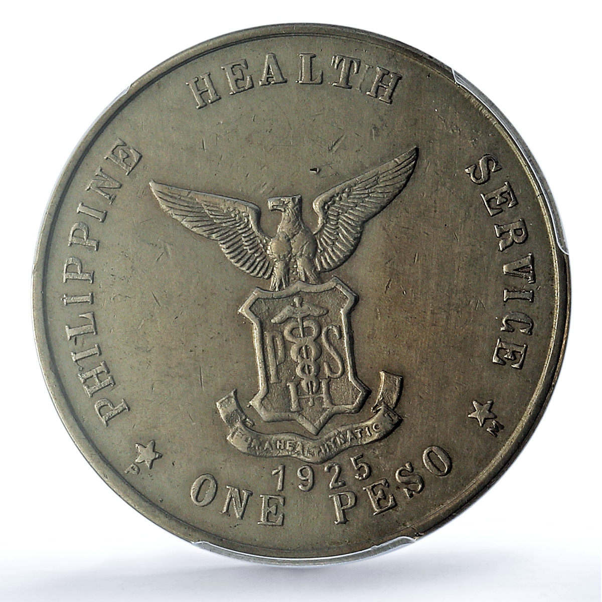 Culion Island Philippines Leper Colony 1 Peso Token KM-18 AU PCGS CuNi coin 1925