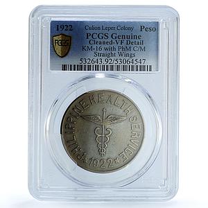 Culion Island Philippines Leper Colony 1 Peso Token KM-16 VF PCGS CuNi coin 1922