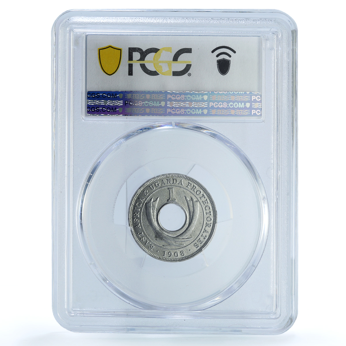 East Africa British 1 cent Edward VII KM-5 Uganda MS 64 PCGS aluminum coin 1908