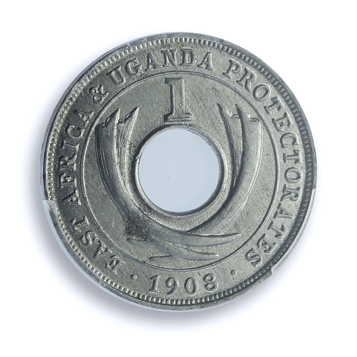 East Africa British 1 cent Edward VII KM-5 Uganda MS 64 PCGS aluminum coin 1908