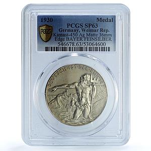 Germany Weimar Rhineland BAYER Kienast-450 Goetz SP 63 PCGS silver medal 1930