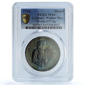 Germany Weimar Cologne Cathedral PREUSS Weiler-377 SP 64 PCGS silver medal 1928