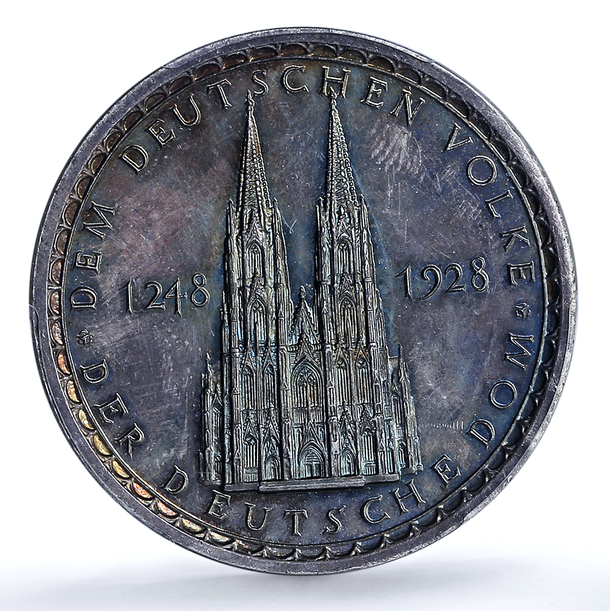 Germany Weimar Cologne Cathedral PREUSS Weiler-377 SP 64 PCGS silver medal 1928