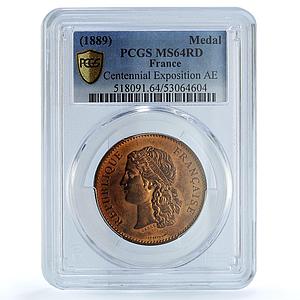 France Exposition 1789 Centennial VG-4113 MS 64 PCGS bronze medal 1889