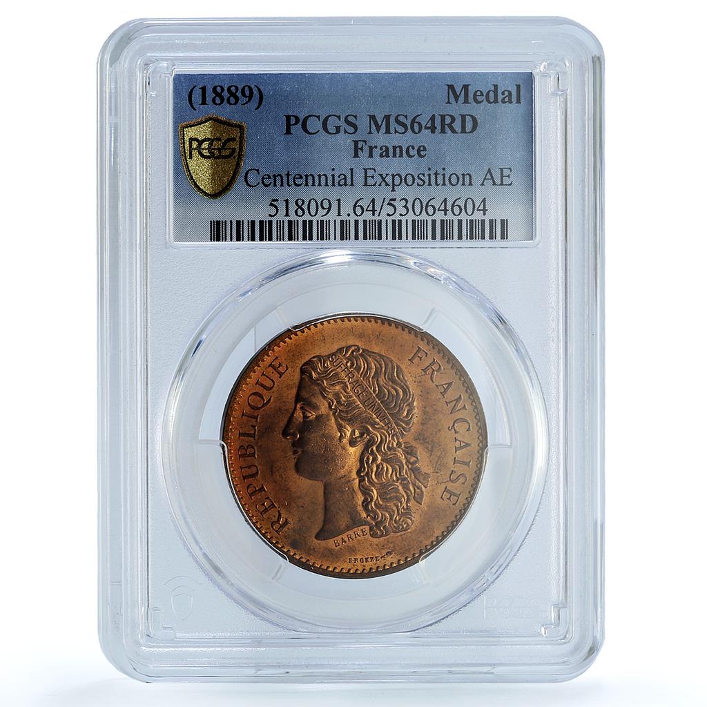 France Exposition 1789 Centennial VG-4113 MS 64 PCGS bronze medal 1889 France Exposition 1789 Centennial VG-4113 MS 64 PCGS bronze medal 1889