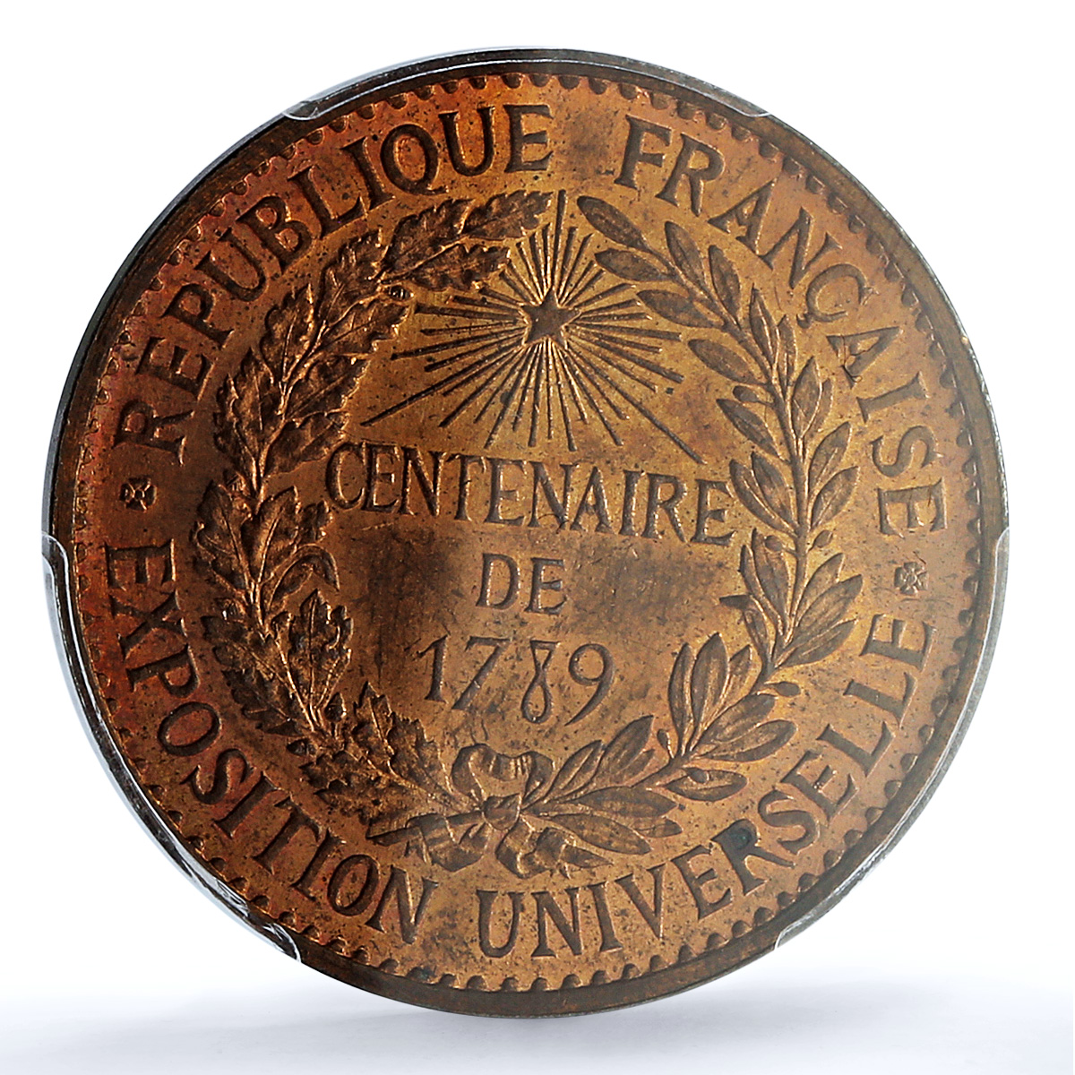 France Exposition 1789 Centennial VG-4113 MS 64 PCGS bronze medal 1889 France Exposition 1789 Centennial VG-4113 MS 64 PCGS bronze medal 1889
