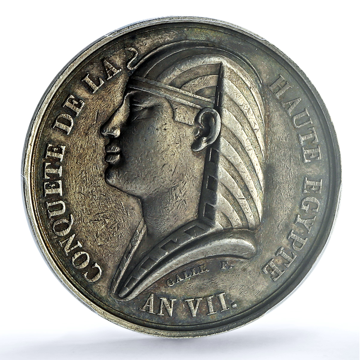 France Upper Egypt Conquest An VII Lec-10 Crocodile XF 45 PCGS silver medal 1799 France Upper Egypt Conquest An VII Lec-10 Crocodile XF 45 PCGS silver medal 1799