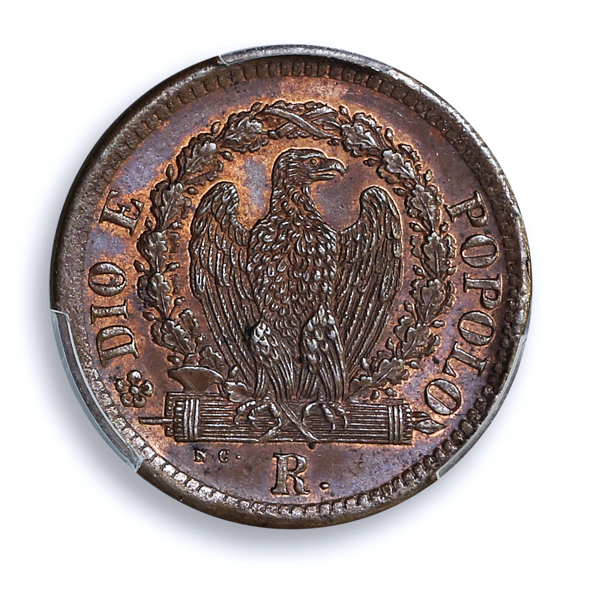 Roman Republic Italy 1/2 baiocco KM-21 Bermann-3130 MS 63 PCGS copper coin 1849 Roman Republic Italy 1/2 baiocco KM-21 Bermann-3130 MS 63 PCGS copper coin 1849