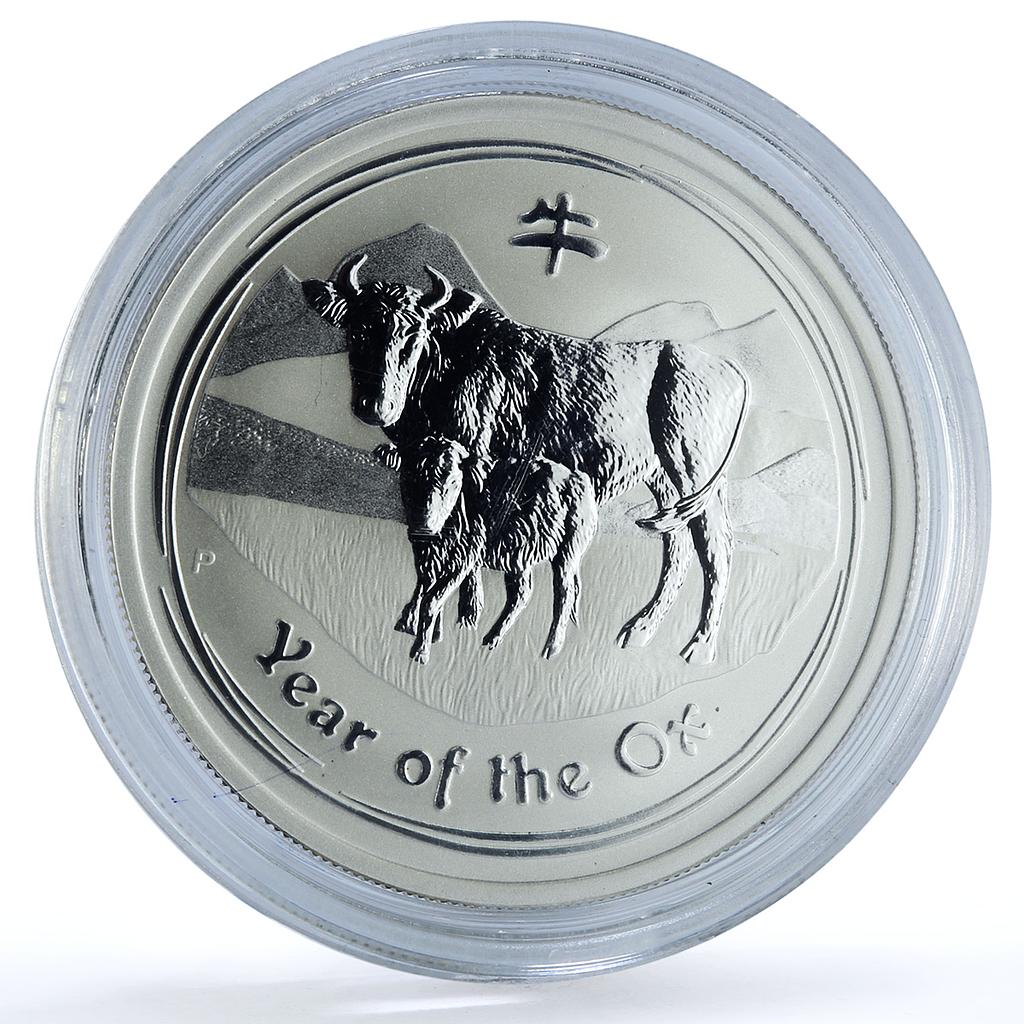Australia 50 cents Year of the Ox KM-1750 Lunar Series 2 Bull silver coin 2009 Australia 50 cents Year of the Ox KM-1750 Lunar Series 2 Bull silver coin 2009