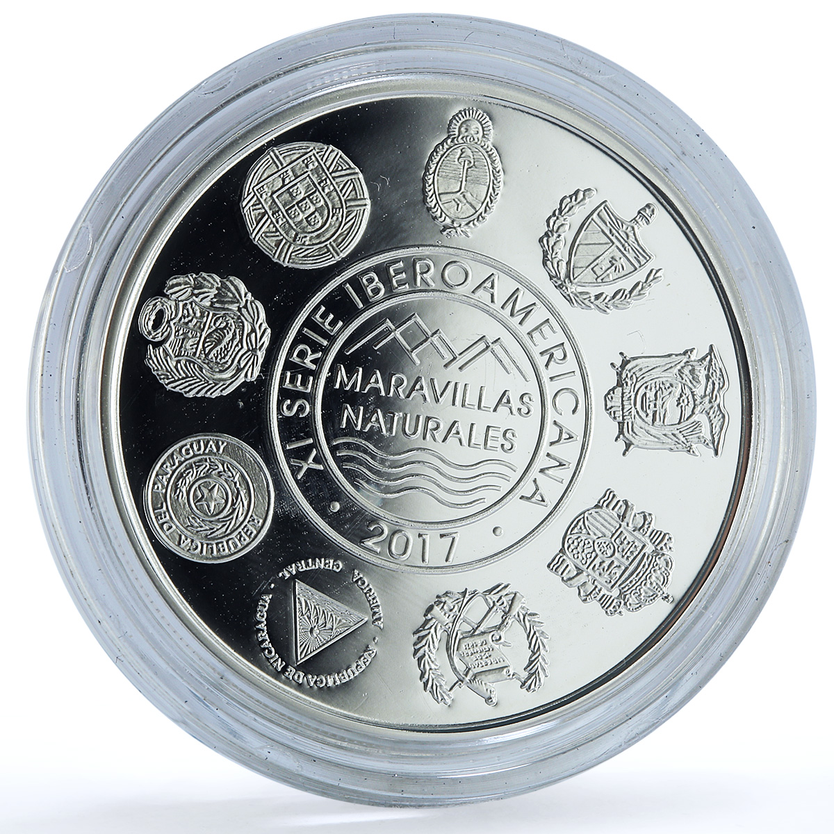 Spain Ibero-American Series XI Natural Wonders Beauties proof silver medal 2017