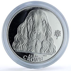 Gibraltar 1 crown Cocker Spaniel KM-103a Best Friends Dog proof silver coin 1992