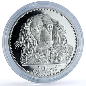 Gibraltar 1 crown Dachshund KM-192.1a Best Friends Dog proof silver coin 1993