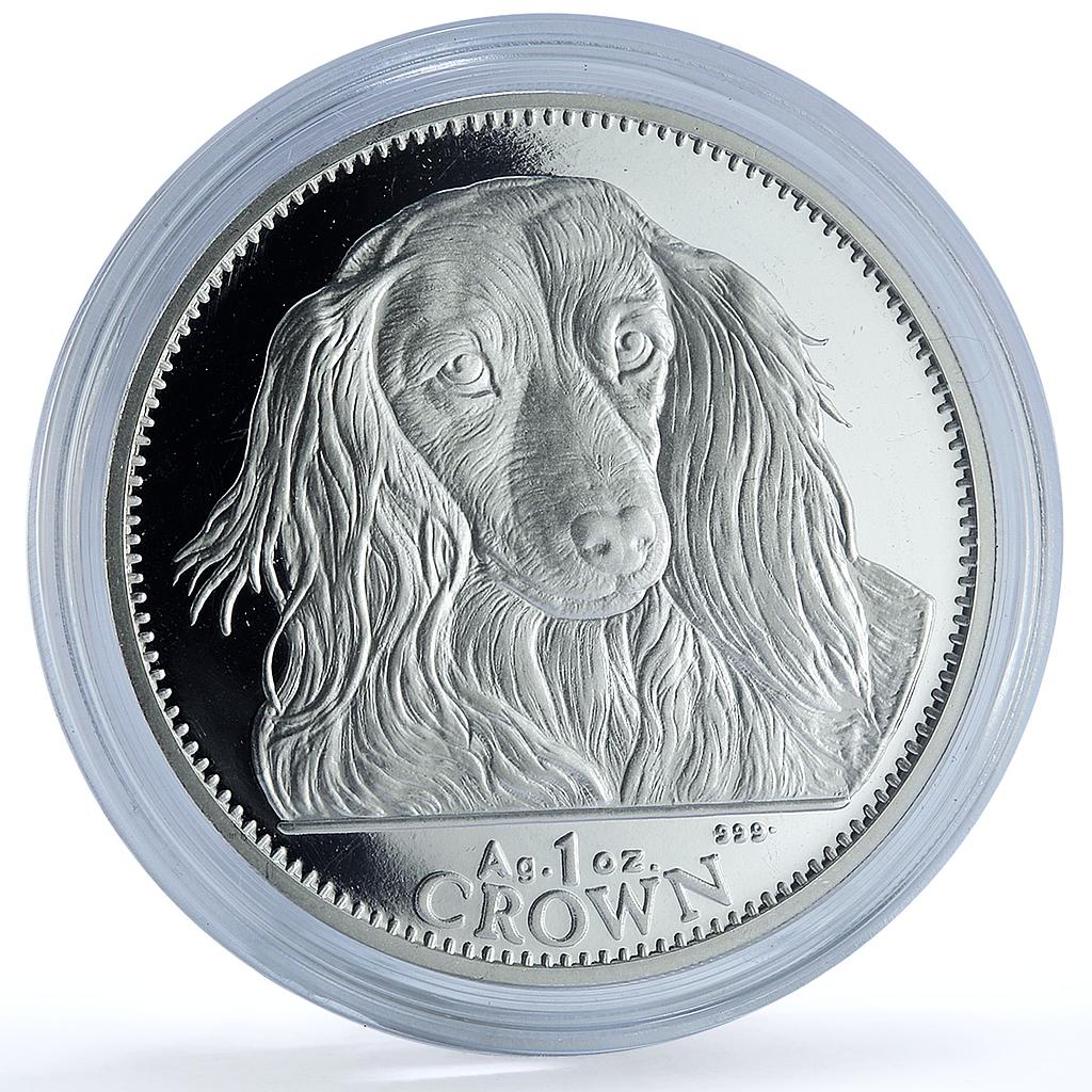 Gibraltar 1 crown Dachshund KM-192.1a Best Friends Dog proof silver coin 1993 Gibraltar 1 crown Dachshund KM-192.1a Best Friends Dog proof silver coin 1993