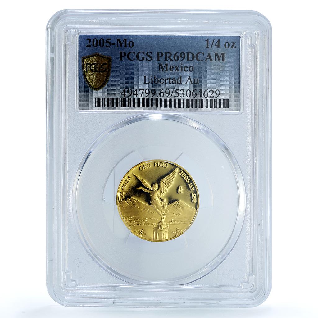 Mexico 1/4 onza Libertad Angel of Independence KM-673 PR 69 PCGS gold coin 2005 Mexico 1/4 onza Libertad Angel of Independence KM-673 PR 69 PCGS gold coin 2005
