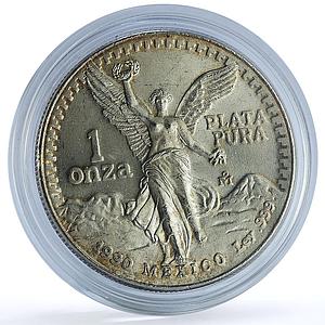 Mexico 1 onza Libertad Angel of Independence KM-494.2 Bullion silver coin 1990