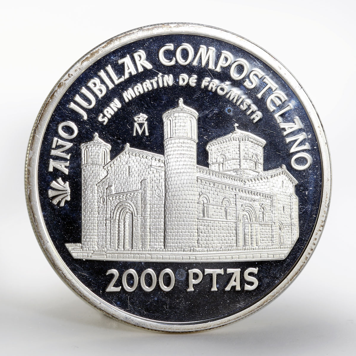 Spain 2000 pesetas Holy Year of St. James church silver coin 1999