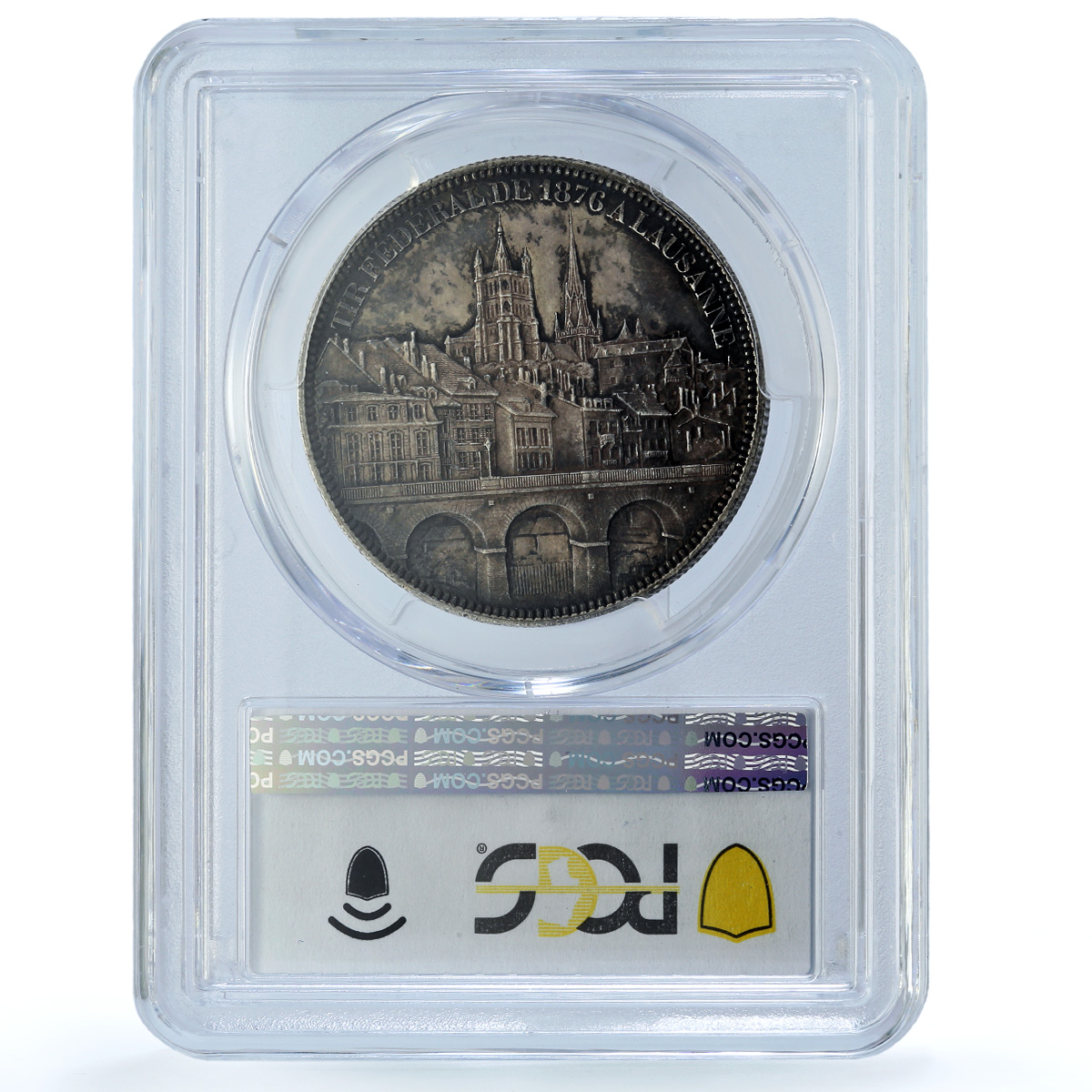 Switzerland 5 francs Lausanne Shooting Festival AU 58 PCGS silver coin 1876