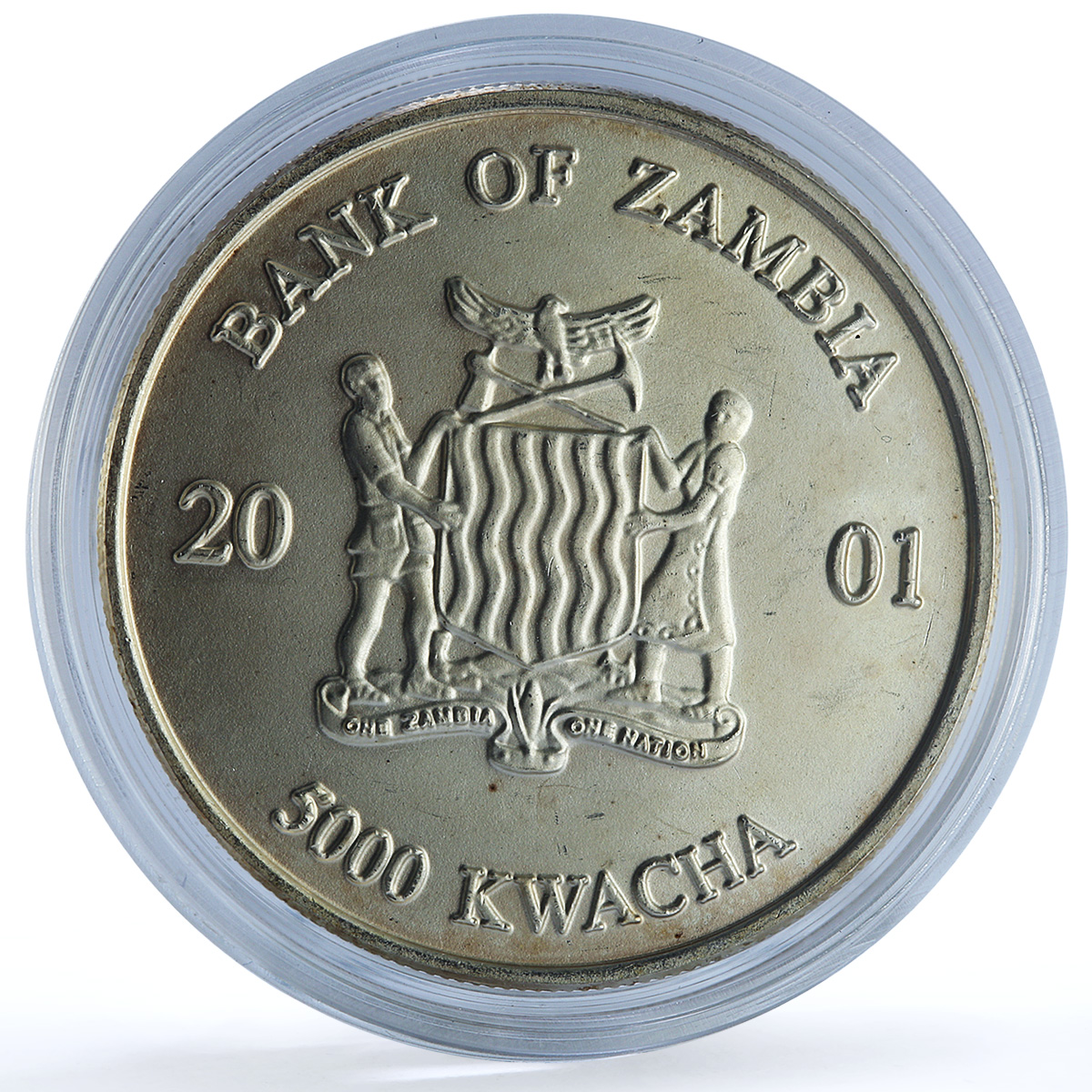 Zambia 5000 kwacha Elephant Matte KM-117 Wildlife Bullion silver coin 2001 Zambia 5000 kwacha Elephant Matte KM-117 Wildlife Bullion silver coin 2001