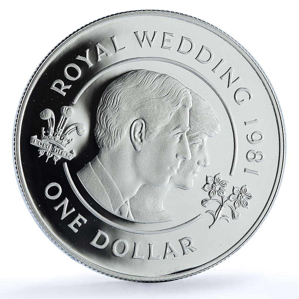 Bermuda 1 dollar Wedding KM-28a Charles Diana Flowers proof silver coin 1981 Bermuda 1 dollar Wedding KM-28a Charles Diana Flowers proof silver coin 1981