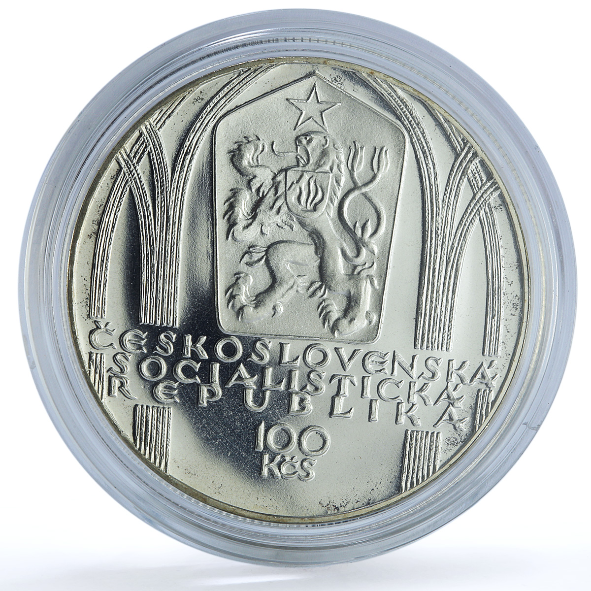Czechoslovakia 100 korun Peter Parler KM-100 Architecture proof silver coin 1980 Czechoslovakia 100 korun Peter Parler KM-100 Architecture proof silver coin 1980