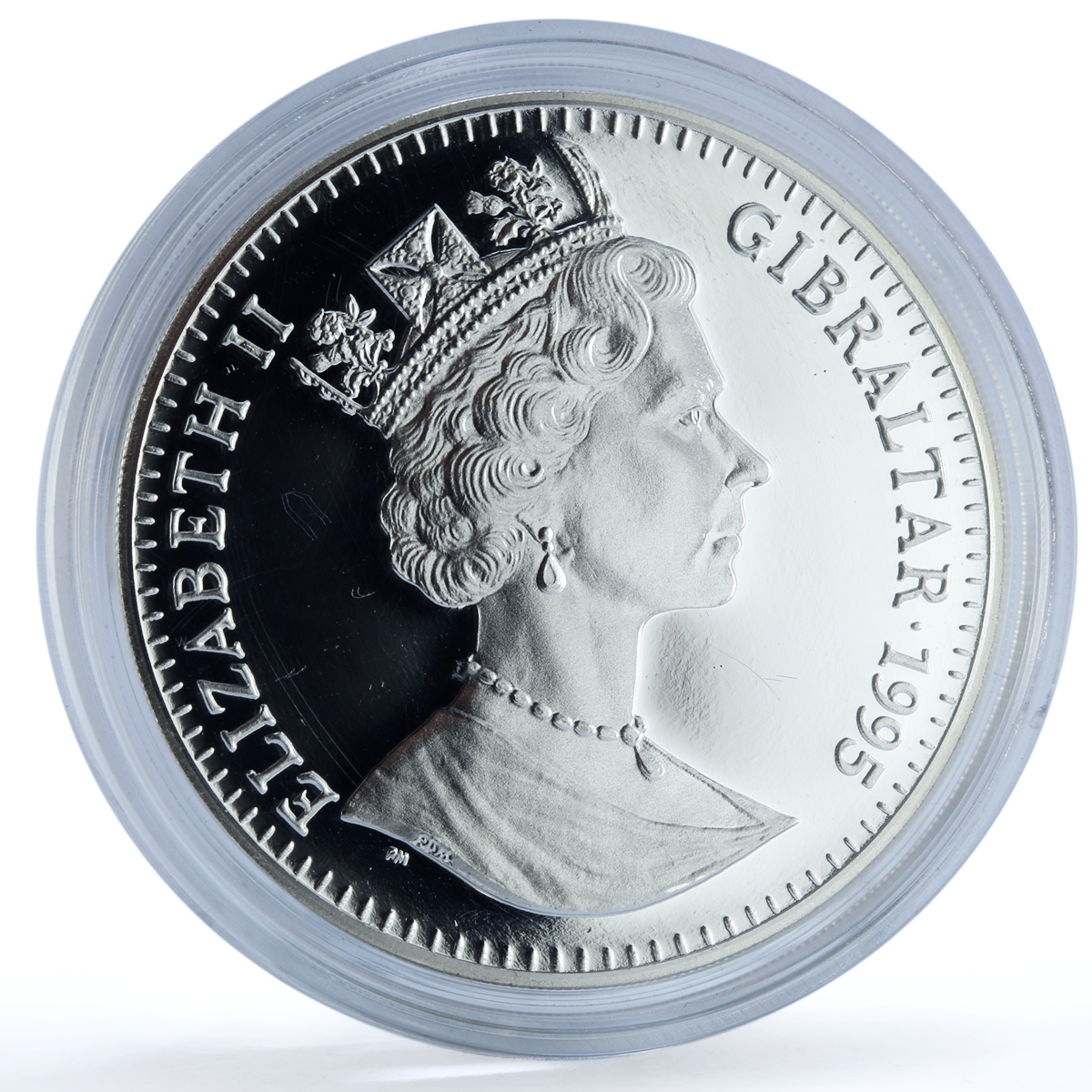 Gibraltar 1 royal Collie KM-318a Best Friends Dog proof silver coin 1995 Gibraltar 1 royal Collie KM-318a Best Friends Dog proof silver coin 1995