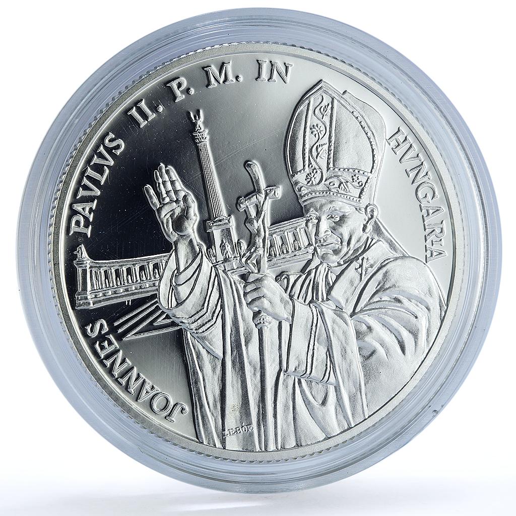 Hungary 500 forint Pope John Paul II Visit KM-683 proof silver coin 1991 Hungary 500 forint Pope John Paul II Visit KM-683 proof silver coin 1991