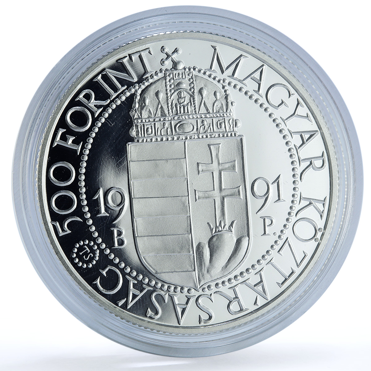 Hungary 500 forint Pope John Paul II Visit KM-683 proof silver coin 1991 Hungary 500 forint Pope John Paul II Visit KM-683 proof silver coin 1991