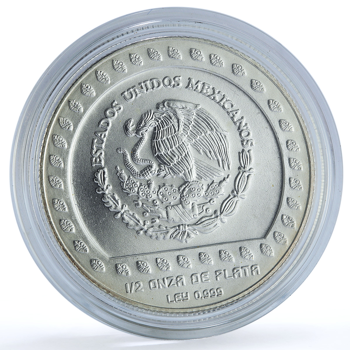 Mexico 2 pesos Guerrero Aguila KM-645 Precolombina Aztec silver coin 1993 Mexico 2 pesos Guerrero Aguila KM-645 Precolombina Aztec silver coin 1993