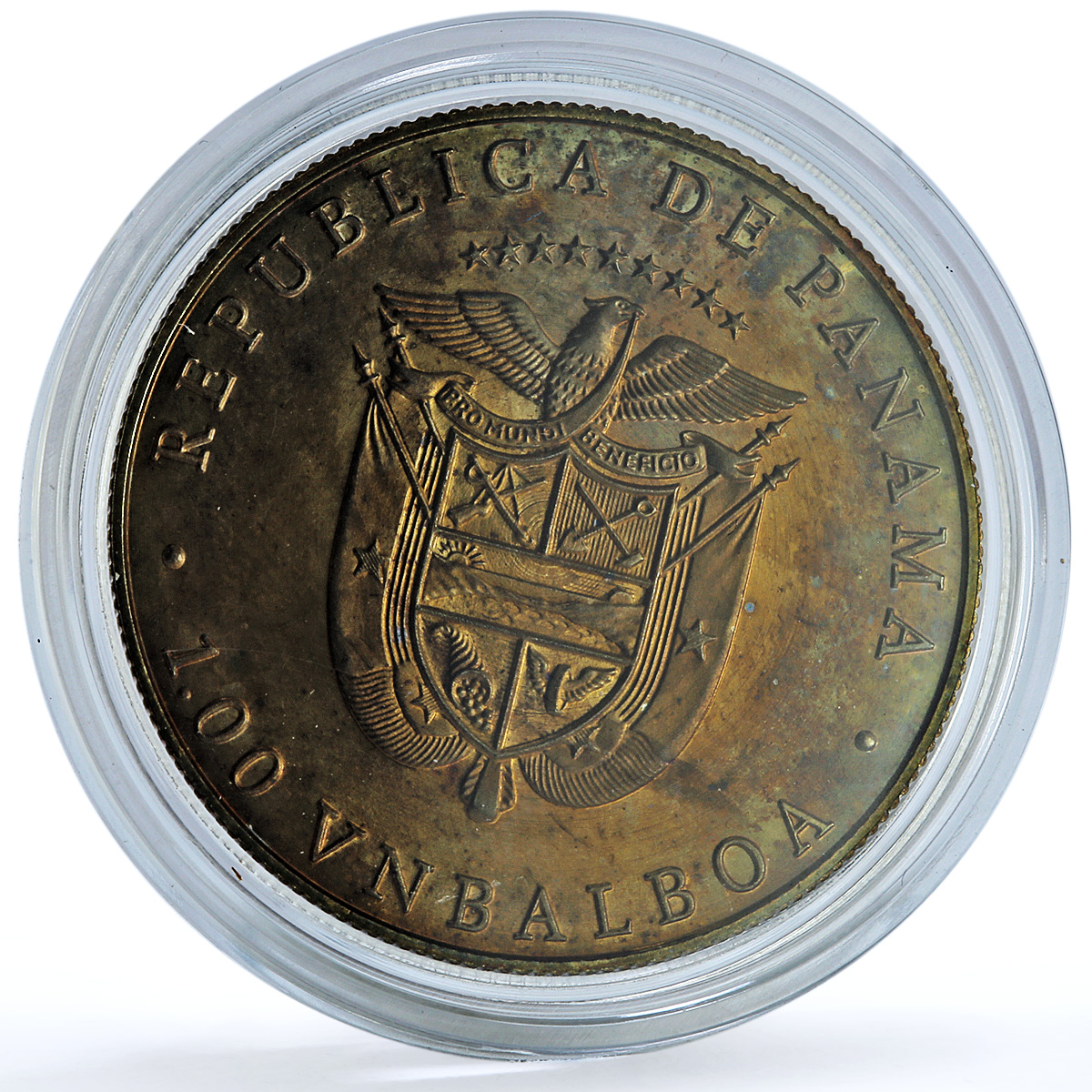 Panama 1 balboa Biathlon Skier X#M3 Calgary Olympics proof silver coin 1988