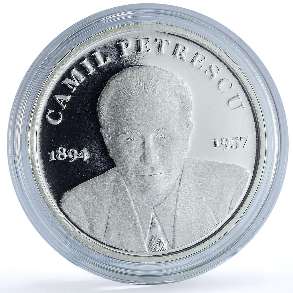 Romania 10 lei Camil Petrescu KM-546 Literature Writer proof silver coin 2024