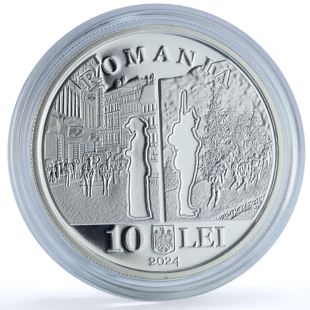 Romania 10 lei Camil Petrescu KM-546 Literature Writer proof silver coin 2024